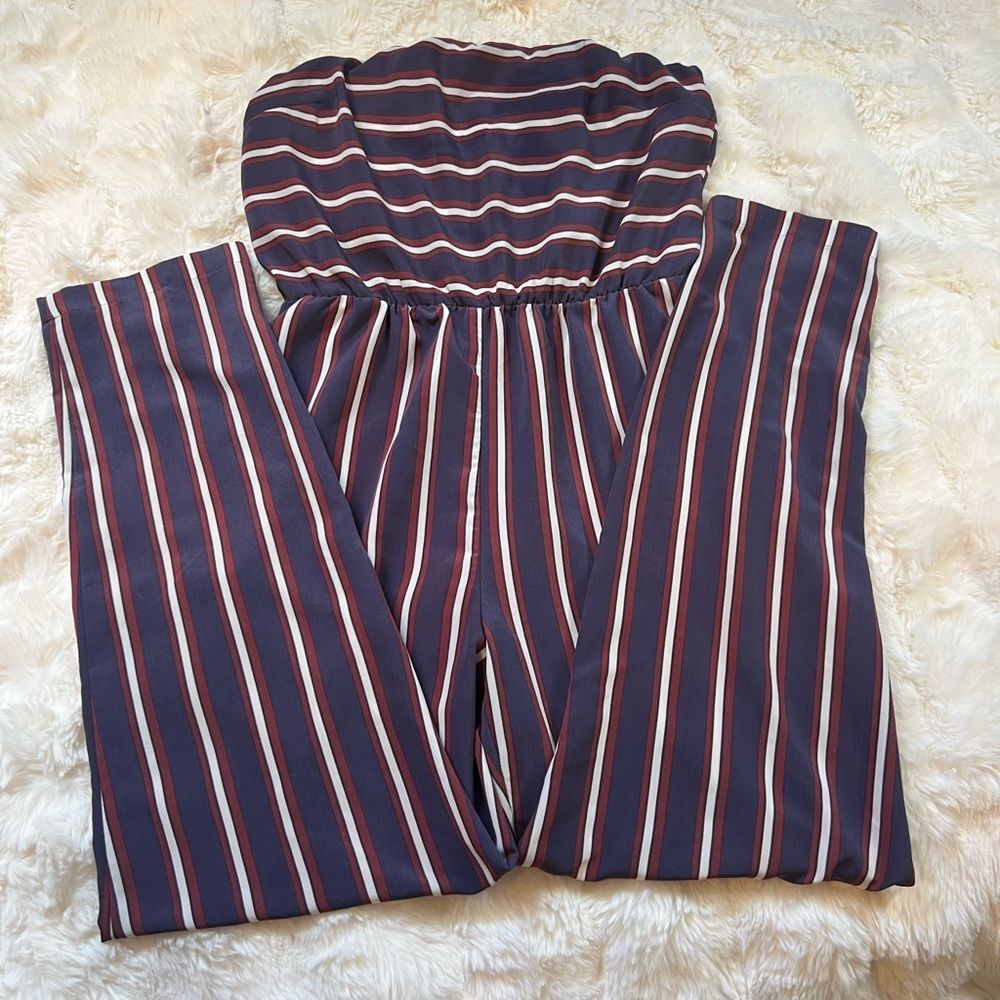 Express Multicolor Striped Jumpsuit Small Petite S/P Vertical Stripes